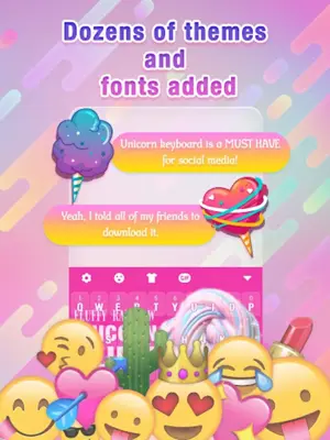 Rainbow Unicorn Slime Keyboard Theme for Girls android App screenshot 1